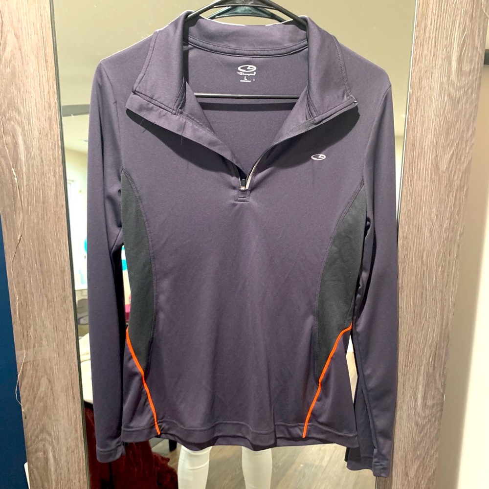 Champion, JR large, athletic long sleeve top, gray
